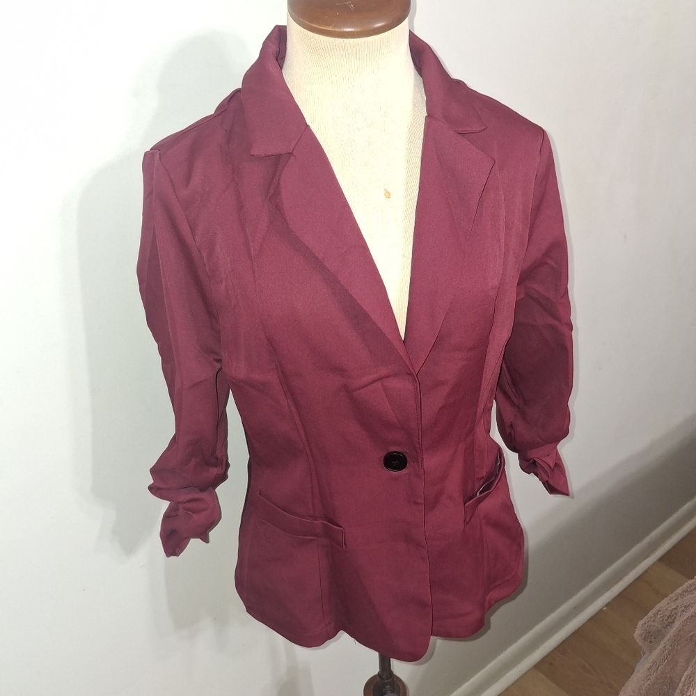 Women's Burgundy Blazer- W Sz Medium